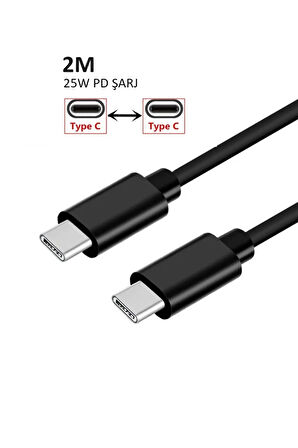 Samsung Galaxy M22 M23 M31 M32 M33 M34 M51 M52 M53 M54 5G Uyumlu 25W PD 2 METRE Type-c Kablo BEYAZ