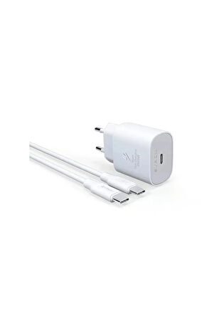 Samsung Galaxy Note 20 Ultra 5g Uyumlu Hızlı Şarj Cihazı / Aleti Seti Type-c Kablo ve Adaptör 25W Pd