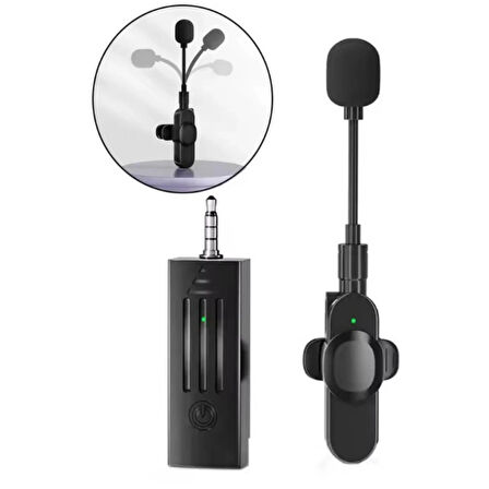 Ozmik K35D Bluetooth Mini Taşınabilir Kablosuz Mikrofon Yaka Mikrofon Hoparlör Wireless Microphone