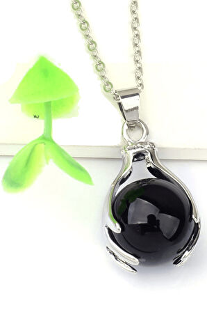 Sertifikalı El Pençe Model Gerçek Obsidyen Taşı Kolye