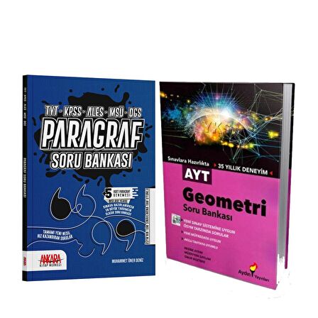 Aydın AYT Geometri ve AKM Paragraf Soru Bankası Seti 2 Kitap