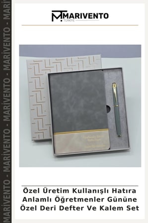 Özel Üretim Kullanışlı Hatıra Anlamlı Öğretmenler Gününe Özel Deri Defter Ve Kalem Set