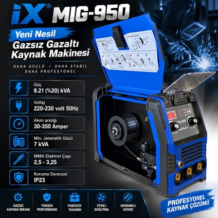 Good King IX MIG-950 Yeni Nesil Dijital Gazsız Gaz Altı ve MMA İnverter Kaynak Makinesi