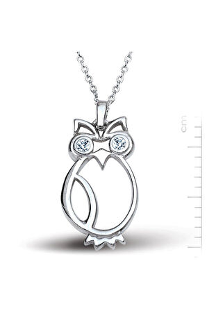 925 Ayar Altın Kaplamalı Gümüş Baykuş Kolye (GK00107)