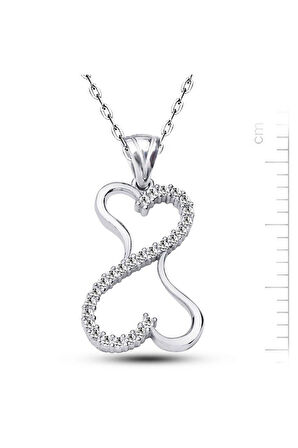 925 Ayar Altın Kaplamalı Gümüş Kalpten Kalbe Kolye (GK00170)