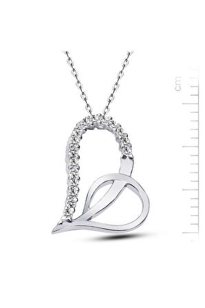 925 Ayar Altın Kaplamalı Gümüş Kalp Kolye (GK00174)