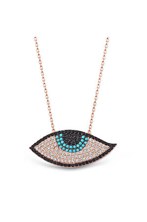 925 Ayar Mavi Göz Gümüş Kolye (GK00428)