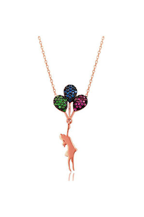 925 Ayar Balonlu Kız Gümüş Kolye (GK00460)