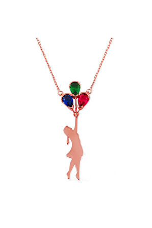 925 Ayar Balonlu Kız Gümüş Kolye (GK00461)