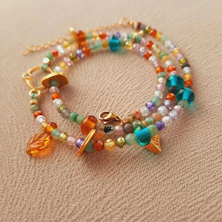 Gökkuşağı Zirkonyum Murano Özel Tasarım Kolye