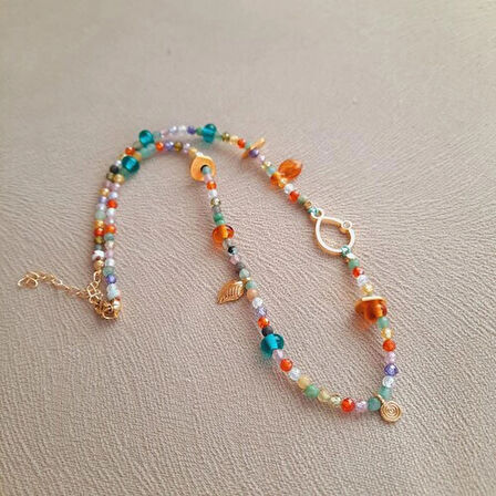 Gökkuşağı Zirkonyum Murano Özel Tasarım Kolye