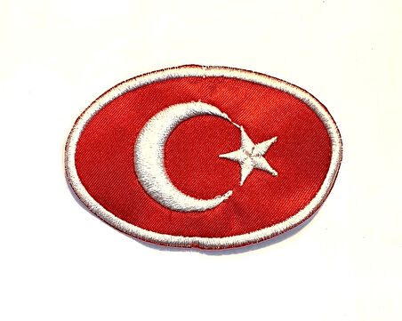 Türk Bayrağı -Nakış Arma (Oval)