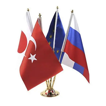 Gold DörtlüTürkiye-Japonya-Hollanda-Avrupa Masa Bayrağı
