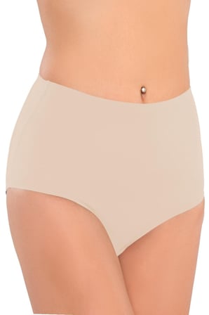 Kadın Korse Külot - Yüksek Bel Yapıştırma Lazer Kesim Slip, Ten MERY WOMAN