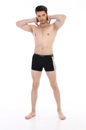 Çift Kaplan  Biyeli Likralı Erkek  Boxer