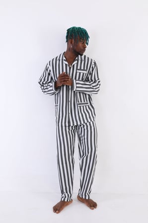 Uzun Kol Çizgili Gaffur Erkek  Pijama Takım