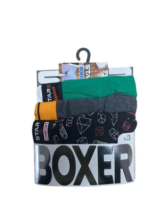 Star  Desenli Jakar Erkek  'lü Kemer Boxer