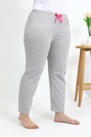 Kadın Pamuklu Büyük Beden Alt Pijama Gri MERY WOMAN