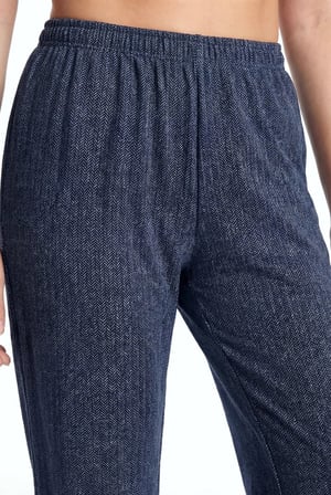 Kadın Lacivert Büyük Beden Cepli Pijama Altı Rahat Kesim Esnek Bel Günlük Ev Giyim Alt MERY WOMAN