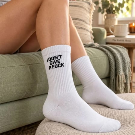 Unisex Beyaz Yazılı Çorap Esprili Sloganlı Uzun Soket Günlük Spor Rahat 3lü Eğlenceli Şık Hediye Set MERY WOMAN