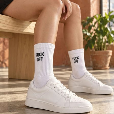 Unisex Beyaz Yazılı Çorap Esprili Sloganlı Uzun Soket Günlük Spor Rahat 3lü Eğlenceli Şık Hediye Set MERY WOMAN