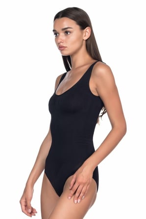 Kadın Çıtçıtlı Body - Yumuşak Dokulu Kalın Askılı, Siyah MERY WOMAN