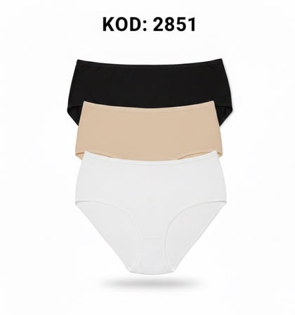 3lü Set Külot-siyah-beyaz-ten Dor2851