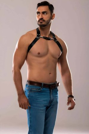 Erkek Deri Göğüs Harness - Brfm139