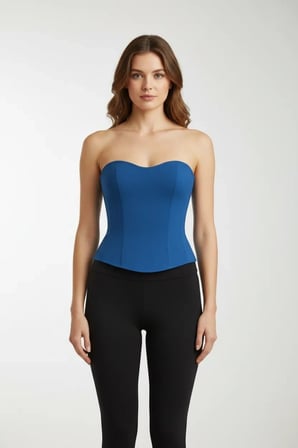 Kadın Mavi Premium Terletici Büstiyer Korse MERY WOMAN