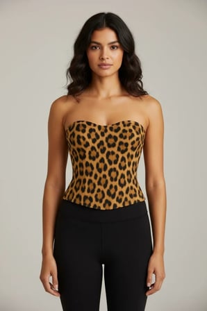 Kadın Leopar Premium Terletici Büstiyer Korse MERY WOMAN