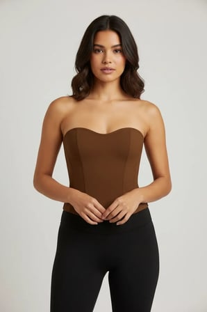 Kadın Kahverengi Premium Terletici Büstiyer Korse MERY WOMAN