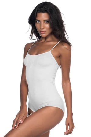Kadin Citcitli Body Yumusak Dokulu İ̇P Askili, Beyaz Mery Woman
