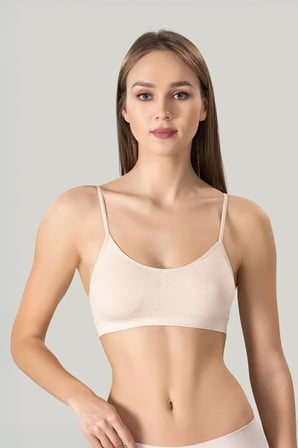 Kadın Ince Askılı Pedli Büstiyer Yarım Atlet Sütyen 3'lü Set. MERY WOMAN
