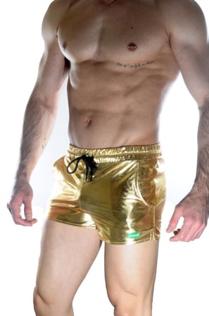 Erkek Gold Lame Short