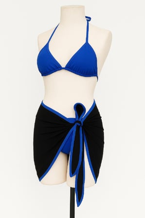 Kadın Mavi Pareolu Yandan Ve Boyundan Bağlamalı 'lü Bikini Takımı