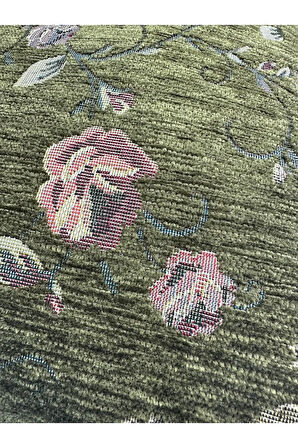 Çiçek Desenli Yastık Kılıfı Çift Taraflı Goblen Kumaş Kapalı Fermuarlı Kırlent 4'lü 40x40