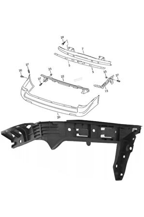 Transporter T5 T6 Sağ Arka Tampon Braketi 2003-2014 7H0807394C