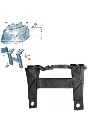 Vw T5 Sol Far Baglantı Braketi 2003-2010 7H0941405A