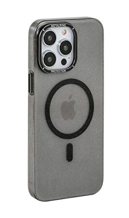 İphone 13 Mika Simli Sky Magsafe Telefon Kılıfı Siyah