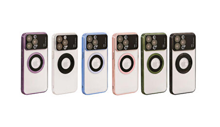 İphone 11 Pro Max Mika Kamera Korumalı Magsafe Telefon Kılıfı Derin Mor