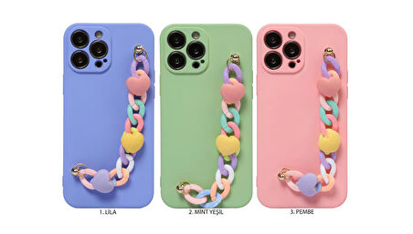 İphone 12 Pro Kalpli Lansman Telefon Kılıfı Pembe