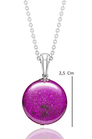 Sertifikalı Gerçek Doğal Taş Mor Akik Taşı Kolye - 1.kalite