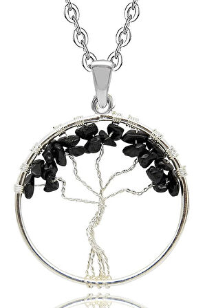 Sertifikalı Siyah Turmalin Hayat Ağacı Kolye