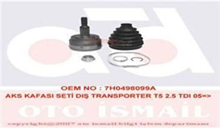 Gkn 303995 Aks Kafası Seti Transporter T5 2.5 TDI Axd 7H0498099A
