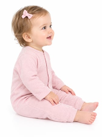 Lüks Kalite Kız Bebek Patikli Tulum, %100 Pamuklu Pudra Pembe Çıtçıtlı Bebek Uykusu ve Günlük Tulumu
