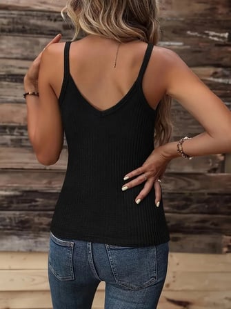 Gökyüzü Moda Kadın Kruvaze Yaka Askı Halka Aksesuar Detay Waffle Bluz