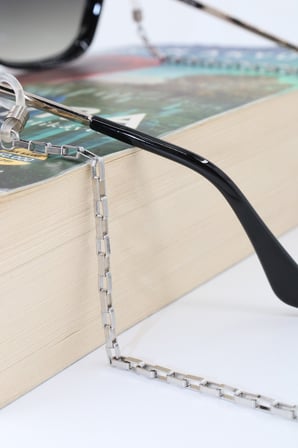 Çelik Gümüş Renk. Gözlük Zinciri. Özel Tasarım Steel. Gözlük Ipi. Gözlük Askısı. Unisex