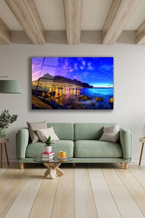 Dekoratif Duvar Tablosu Temperli Cam Tablo 36x23 cm