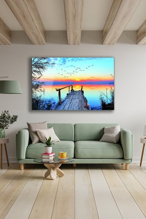 Dekoratif Duvar Tablosu Temperli Cam Tablo 36x23 cm
