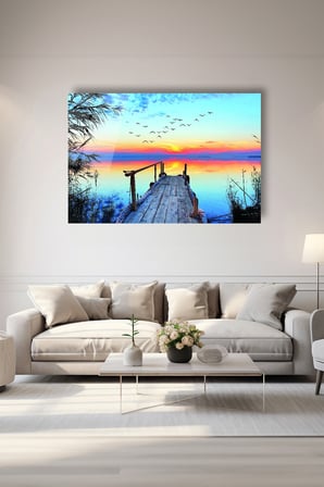 Dekoratif Duvar Tablosu Temperli Cam Tablo 36x23 cm